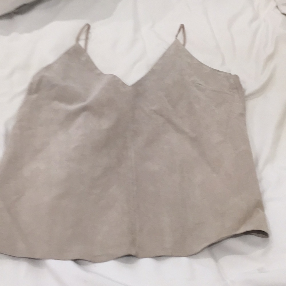 Bec & bridge  grayish sand suede show off back top